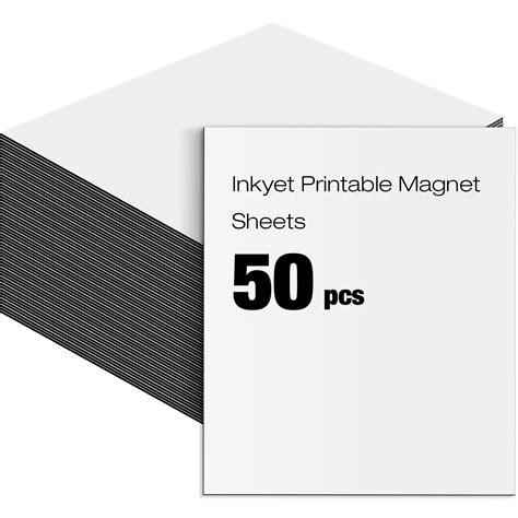 Xuhal 50 Pcs Printable Magnetic Sheets 8.5" x 11" Flexible Glossy Non Adhesive Magnetic Printer ...