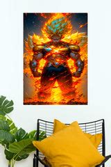 Fire and Flame Goku Poster | Anime Posters – The Poster Valley