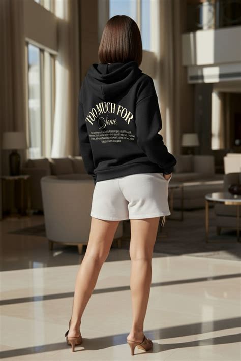 Too Much Black Maroon Oversized Printed Hoodie – Juneberry