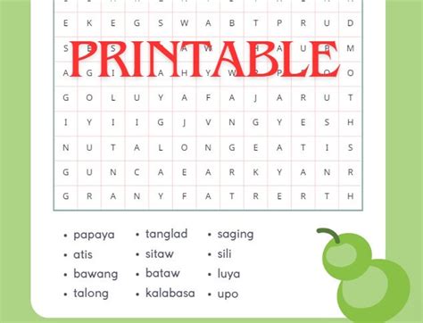 Image result for Word Search Tagalog Words