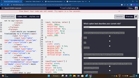 Image result for Survey Form HTML