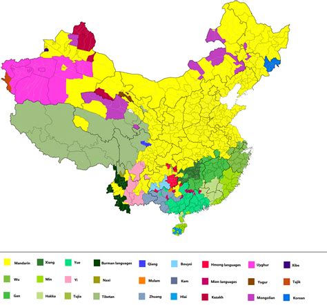 Languages of China | Map, Language map, Chinese language