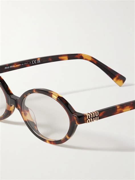MIU MIU Oval-frame Acetate Optical Glasses - Tortoiseshell | Miu miu ...