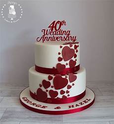 Ruby Wedding Anniversary Cake Ideas by 40th Ruby Wedding Anniversary Cake White With Ruby Ruby Wedding Anniversary Cake Ideas
