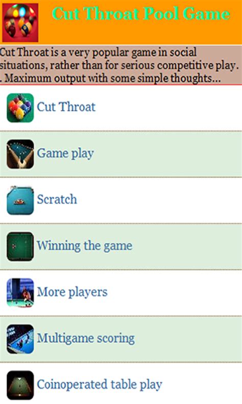 Cut Throat Pool Game - App on Amazon Appstore