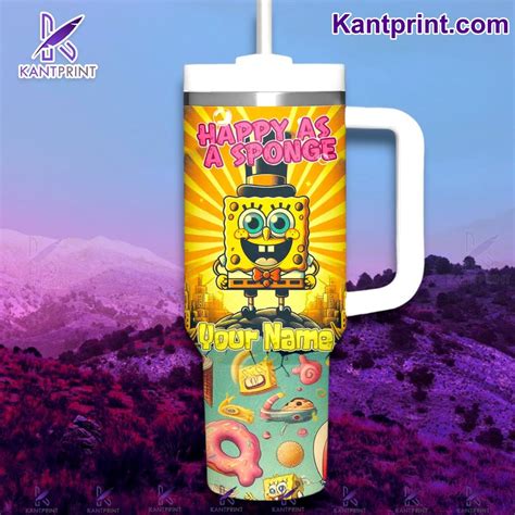 SpongeBob SquarePants Cartoon Custom Stanley Cup 40 oz 30 oz Tumbler ...