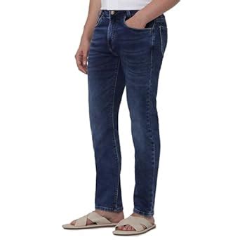 MUFTI Mens Dark Indigo Blue Relaxed Straight Fit Jeans : Amazon.in ...