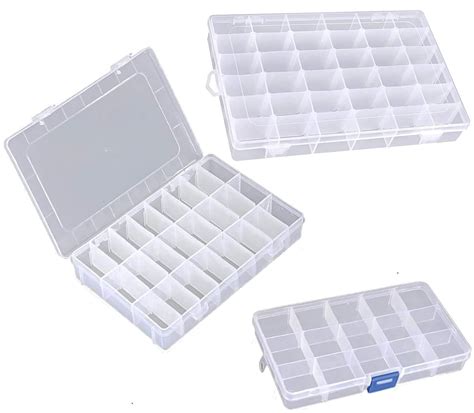 Bulfyss 15/24/36 Grid Jewellery Organisers with Adjustable Dividers ...