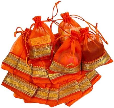 Kriwin Small Size Silk Organza Potli Gift Bags Coin Bags(15 X 10 Cm ...