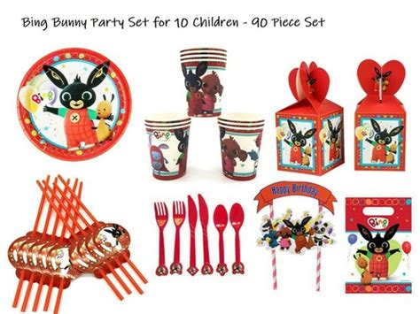 Buy BING BUNNY Huge Party Decoration Set for 10 Children Tableware ...