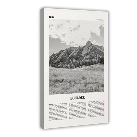 CFIOZYOS Boulder Print Black And White Landscape, Boulder Wall Art ...