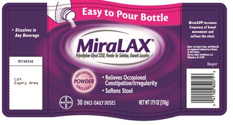 MiraLAX (powder, for solution) Bayer HealthCare LLC.