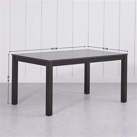 Buy Helios Hazel Solid Wood 6-Seater Dining Table - Black from Helios ...