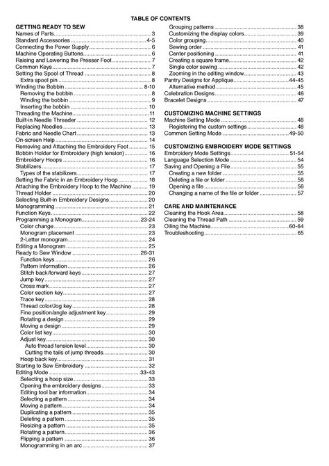 Image result for Janome 500E Tutorials How to Organize Files