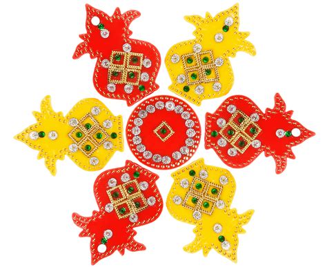 Buy Multicolor Kalash Acrylic Diwali Rangoli Stickers for Pooja Room ...