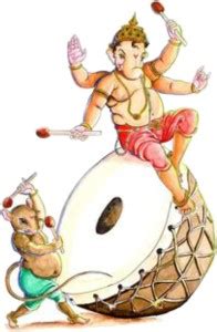 Sahaj Décor 41 cm Ganpati Playable Drums With Mouse Magnetic Sticker ...