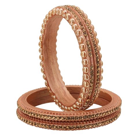 Sukriti Rajasthani Wedding Peach Lac Bangles for Women - Set of 6 ...