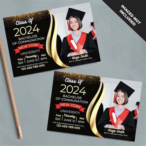 Graduation Invitation Card Design 的图像结果