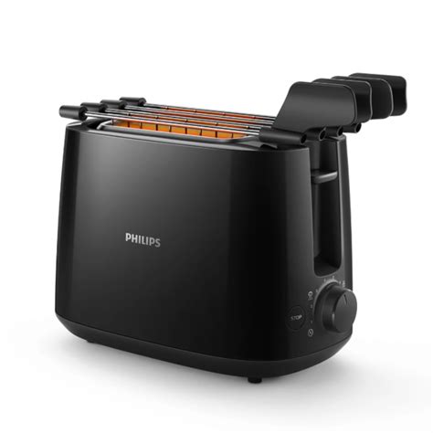 Refurbished Philips 600 Watts 2-Slice Toaster with Integrated Bun Rack