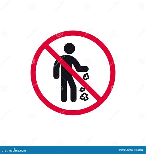 No Littering Prohibited Sign, No Trash Forbidden Modern Round Sticker ...