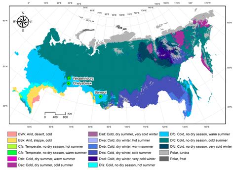 Climate Map Of Russia