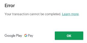 Image result for Google Play Transaction Error