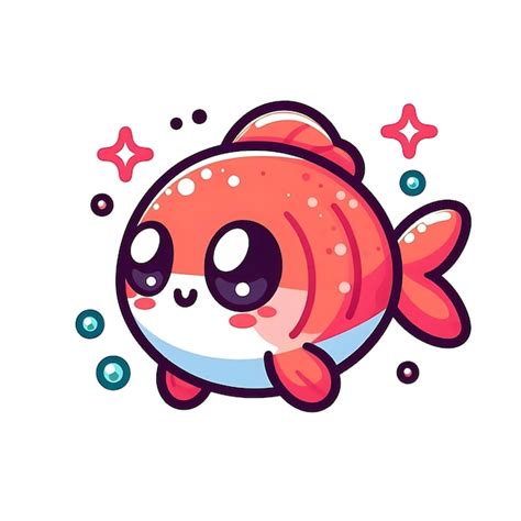 Poisson de dessin animé mignon à l'illustration de style dessin animés ...