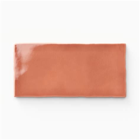 Mikayla 2.5x5 Glossy Ceramic Tile in Coral