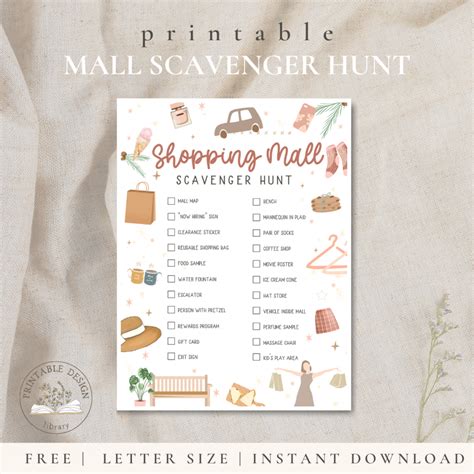 Mall Scavenger Hunt – Printable Design Library