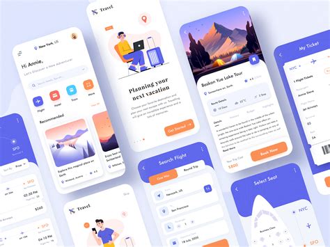 Travel app, Web design typography, Booking app