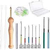 TecoKart 22PCS Punch Needle Set - 9 Sizes, Needle Threader, Wooden ...