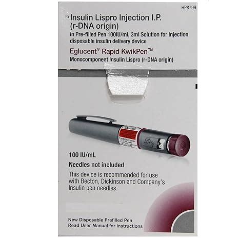 Eglucent Rapid Kwikpen 100IU - Pre-filled Pens of 3 ml Injection ...
