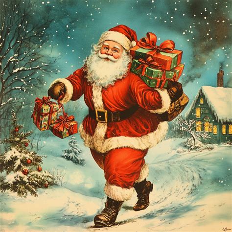 Christmas Santa Claus Art Print Free Stock Photo - Public Domain Pictures