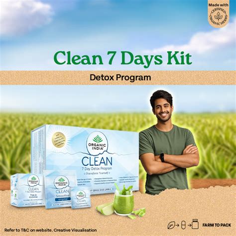 Clean 7 Days Detoxification Kit. Organic India Detox Kit
