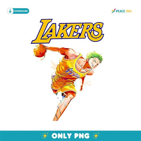 Roronoa Zoro One Piece X Los Angeles Lakers Basketball Png Digital ...