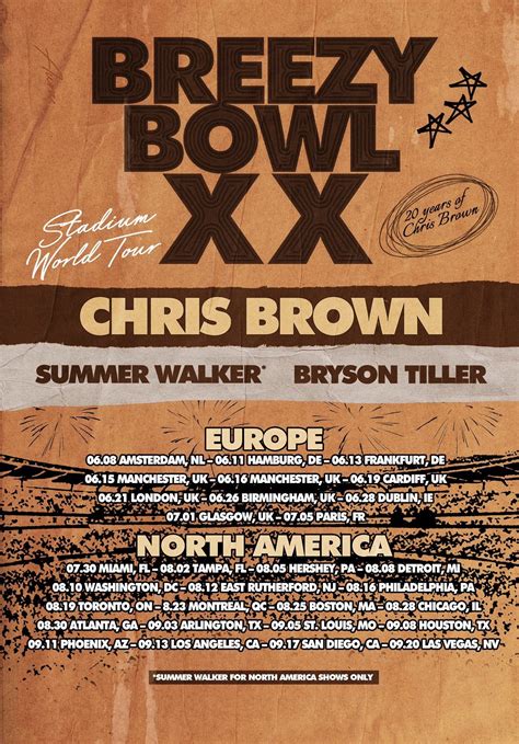 Chris Brown Breezy Bowl Xx Tour Dates