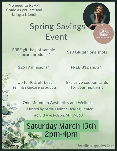 Spring Savings Event by One Mountain Aesthetics and Wellness Hosted by ...