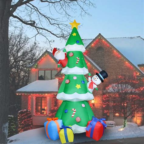 Buy 8Ft Christmas Inflatable Decoration Green Christmas Tree with Build ...