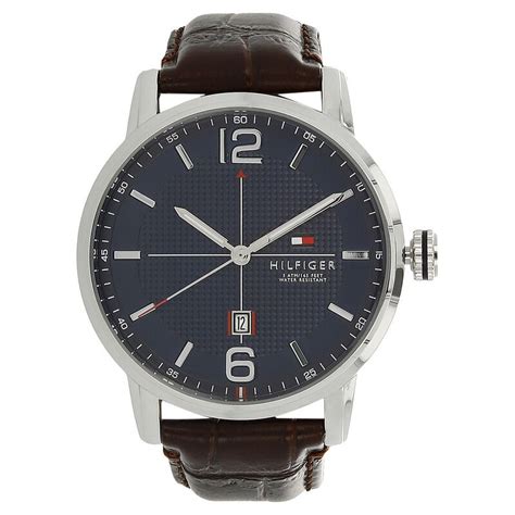 Buy Online Tommy Hilfiger Quartz Analog Black Dial Leather Strap Watch ...