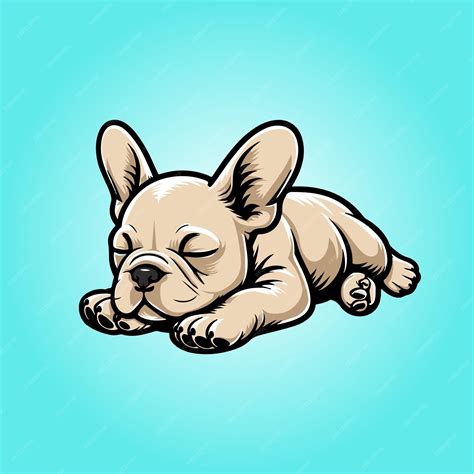 Premium Vector | French bulldog Sleeping vector Illustration