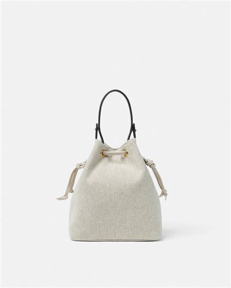 La Medusa Canvas Bucket Bag Black,White | VERSACE US