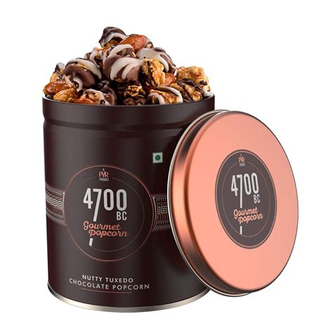 4700BC Gourmet Popcorn, Nutty Tuxedo Chocolate, Tin, 125g/150g : Amazon ...