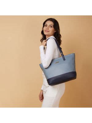 Buy Caprese Blue Brickly Tote Shoulder Bag For Women (M) Online