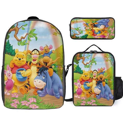 Winnie The Pooh Backpacks 3 Piece Set Kids Bookbag School Bag with ...