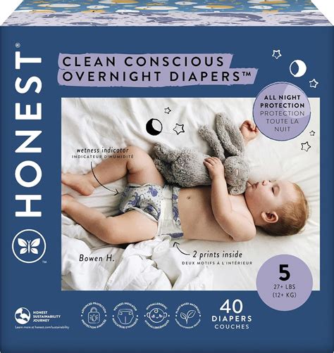 Amazon.com: The Honest Company Comfort Dry Disposable Overnight Diapers ...