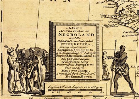 This 1747 Negroland map identifies the nationality of the Transatlantic ...