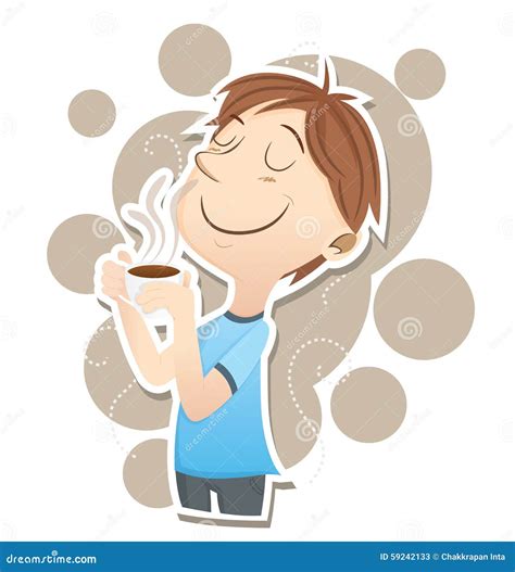 Man Inhales the Smell of Coffee Stock Vector - Illustration of relaxation, comfort: 59242133 - what is the smell of coffee