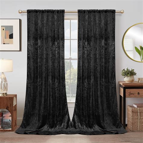 Rosdorf Park Luxury Dutch Velvet Blackout Curtains Floral Damask ...