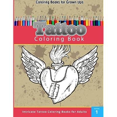 Coloring Books for Grown Ups: Tattoo Coloring Book India | Ubuy