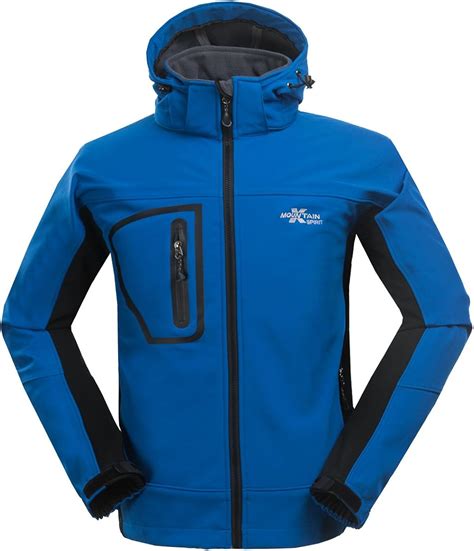 XMS Men's Water-Resistant Windproof Softshell Fleece Lined Jacket ...